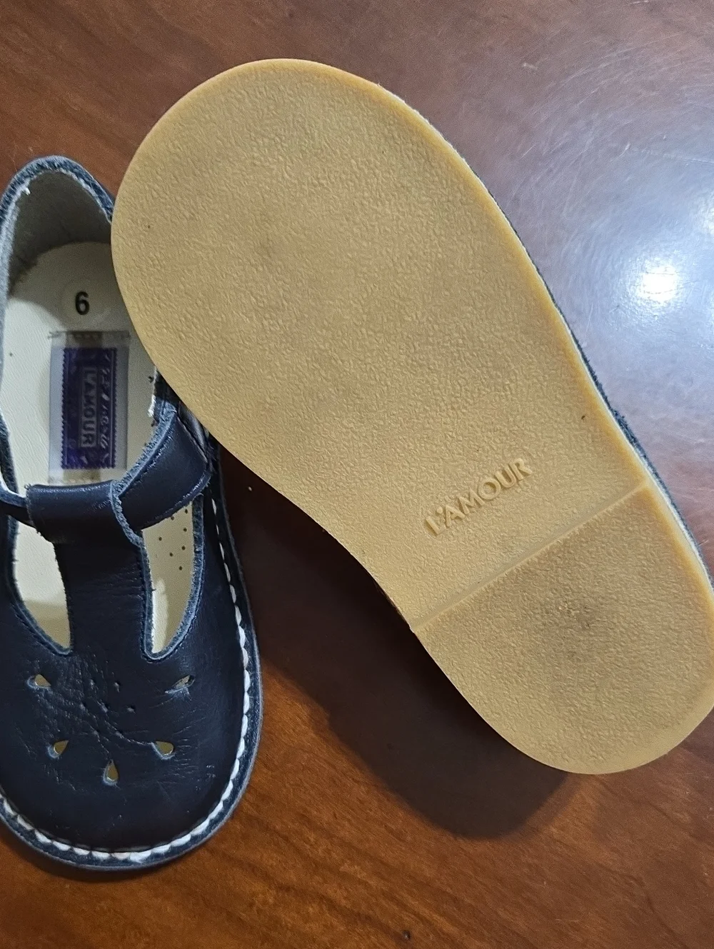 Vintage L'Amour Navy Black Girls T-Strap Dress Shoes